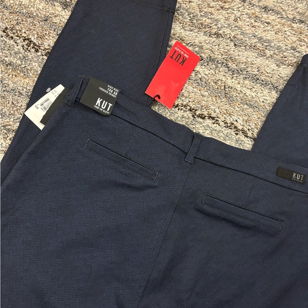 KUT From The Kloth High Rise Fab Ab Trousers Sz 14 NWT | KUT Women Navy Trouser- - Picture 11 of 14